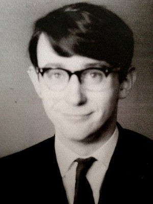 The author aged 16, wearing the controversial Sixth Form 'uniform'